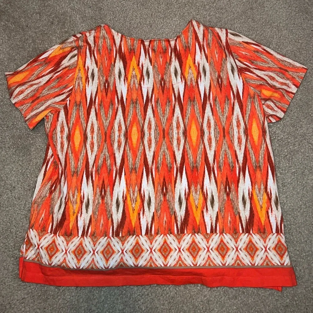 Alfred Dunner Orange, White & Maroon Shirt size PL - Picture 7 of 9
